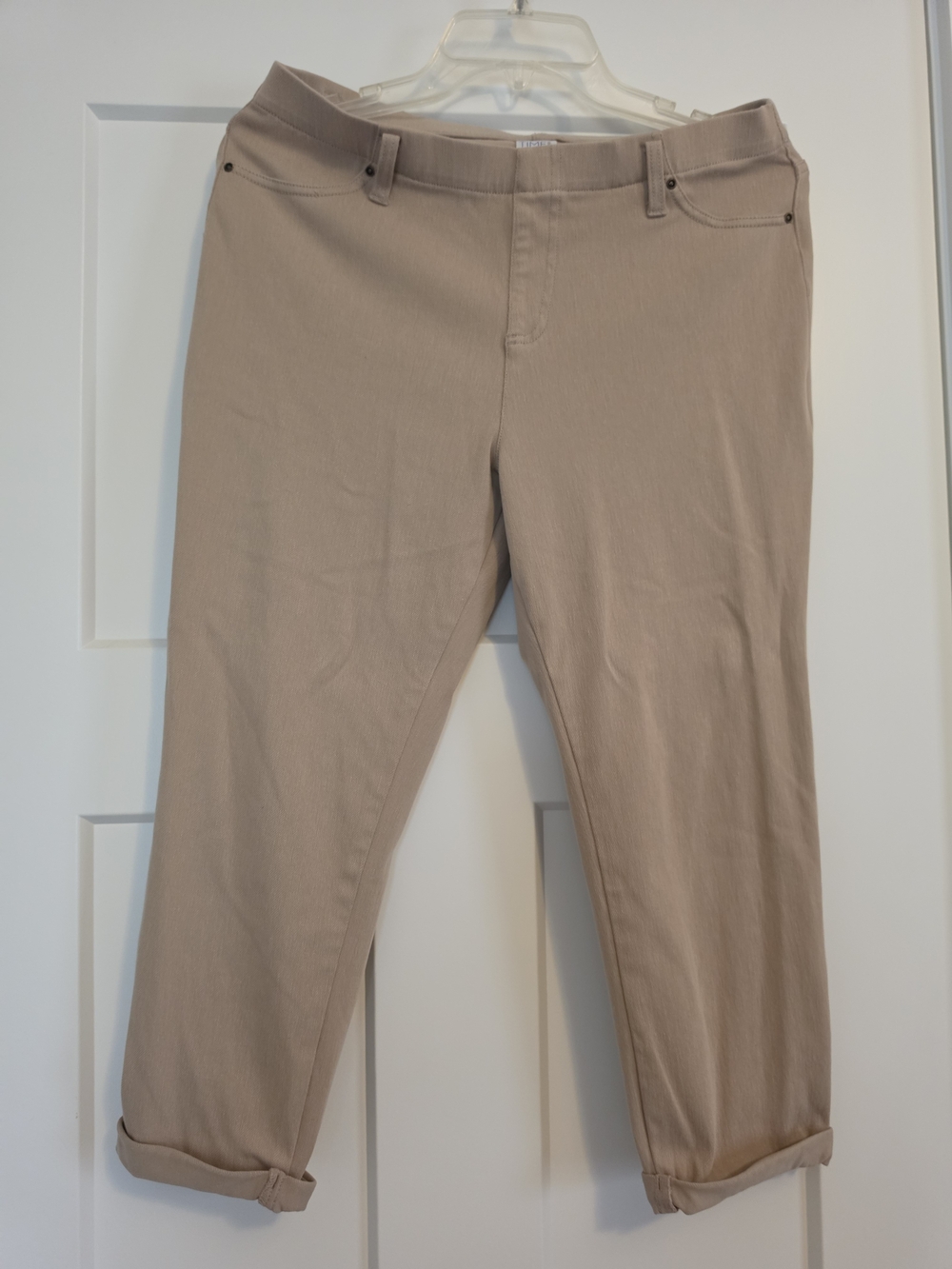 Time and Tru Slim Crop Pants in Light Taupe